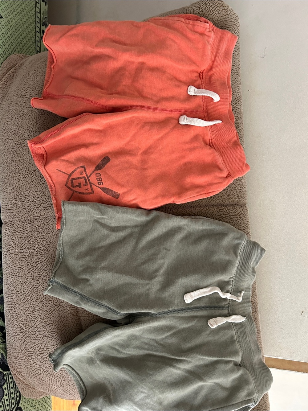 GAP Kids Drawstring Shorts in Coral and Olive
